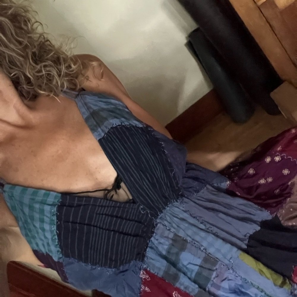 Colorful Patchwork Dress one size fits most my chest doesn’t fill the cups.